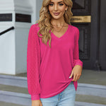 Nadorine Women's Blouses Dressy Casual V Neck Top