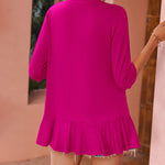 Nadorine Women's 3/4 Sleeve Draped Ruffles Cardigan