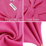 Twist Front Knitted Bodycon Dress - Nadorine (Us Only)