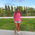 Women's Oversized Sweater V Neck Hooded Pullover Sweater Long Sleeve Knitted Jumper Tops - Nadorine (Us Only)