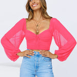 Tie Knot Ruched Crop Tube Top - Nadorine (Us Only)