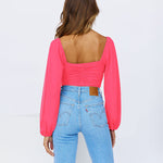 Tie Knot Ruched Crop Tube Top - Nadorine (Us Only)