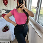 Nadorine Short Sleeve Square Neck T Shirt