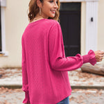 Nadorine Casual Lace V Neck T-Shirts