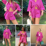 Two Piece Outfit Sets Cotton Shorts Set - Nadorine (Us Only)