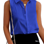 Sleeveless Button Down Tank Tops - Nadorine (Us Only)