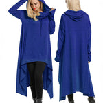 Nadorine Women Pullover Hoodies Sweatshirt Long Sleeve High Low Sweater Oversize Top with Pocket (Us Only)