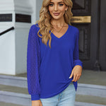 Nadorine Women's Blouses Dressy Casual V Neck Top
