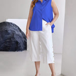 Sleeveless Button Down Tank Tops - Nadorine (Us Only)