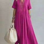 WREN | Blue Maxi Dress Short Sleeve