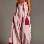 Donna - Striped Suspender Dress
