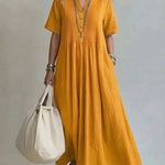 WREN | Blue Maxi Dress Short Sleeve
