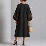 Rachel | Floral Lantern Sleeve Midi Dress