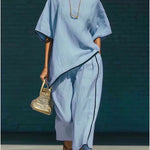 Anila Linen Cropped Pants Set