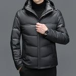 Belmont Genuine Leather Duck Down Jacket