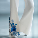 Urban Sleeveless Floral Printed Blazer and Trousers Set