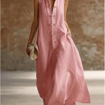 Karen - Frog Button Long Dress