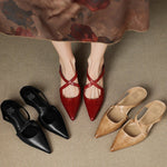 Mestelle Genuine Leather Mules