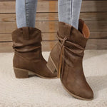 Pamela | Western Leather-Look Boots