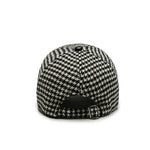 Classic Houndstooth Leather Cap