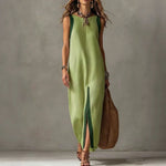 Brenda - Asymmetrical Hem Maxi Dress