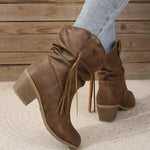 Pamela | Western Leather-Look Boots