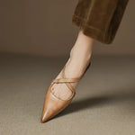 Carmela | Pointed Mules with Crossed Straps