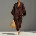 Valentina | Elegant Two-Piece Set with Kimono Sleeves and Relaxed Pants