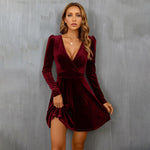 Olivia Stanton | Velvet Mini Wrap Dress For Women