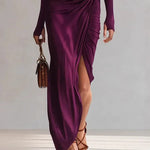 Josephine | One-shoulder ruched maxi dress with single long sleeve