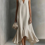 Nancy - Notch V-Neck Maxi Dress