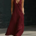 Kathleen - Asymmetric Button Maxi Dress