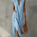 Rebecca - Ruffle Collar V-Neck Dress