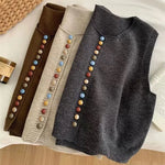 Rosa | COLOR-BUTTON KNIT VEST