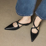 Carmela | Pointed Mules with Crossed Straps