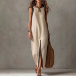 Brenda - Asymmetrical Hem Maxi Dress