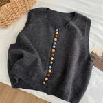Rosa | COLOR-BUTTON KNIT VEST