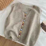 Noelle | COLOR-BUTTON KNIT VEST