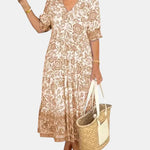 Aria™ | Elegant Floral Dress with V-Neck