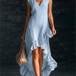 ROWAN | Sleeveless Maxi Dress with Ruffle Hem
