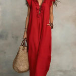 Laura - Boho Ruffle Maxi Dress