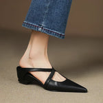 Carmela | Pointed Mules with Crossed Straps