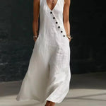 Kathleen - Asymmetric Button Maxi Dress