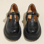 Blythe | Women's T-Bar Mary Jane Shoes Round Toe Brogue Low Heel