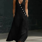Kathleen - Asymmetric Button Maxi Dress