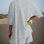 Nadorine Cotton Button Vest Shorts 2 Piece Sets