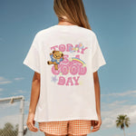 Oversized Crew Neck Printed Casual T-shirt