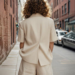 Linen Blazer Shorts 2-Piece Set