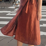 Wrap Tie Midi Skirt