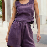 Purple Side Ribbon Tie Set